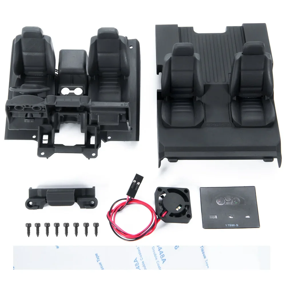 YEAHRUN 3D Gedrukt Gesimuleerd Interieur met Centrale Controle Zetel voor 1/18 TRX4M Defender Bronco K10 F150 Upgrade Onderdelen