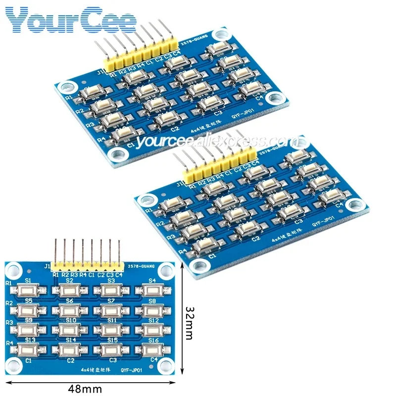 5pcs/1pc 4X4 4*4 16 Keys Key Matrix Keyboard Module MCU Development PCB Patch Buttons Learning Board 3.3V 5V for Arduino