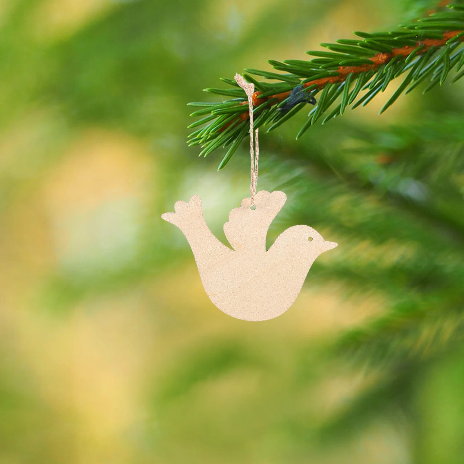 

20pcs Wooden Hanging Ornaments Unfinished Bird Cutouts Diy Craft Peach Dove Shape Blank Wood Slice Tags Wedding Christmas