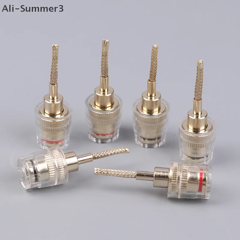 2/4개 4MM 바나나 암 커넥터에서 2MM 핀 커넥터로 변환 HIFI 케이블 어댑터 플러그 브레이디드 구리 와이어 소켓