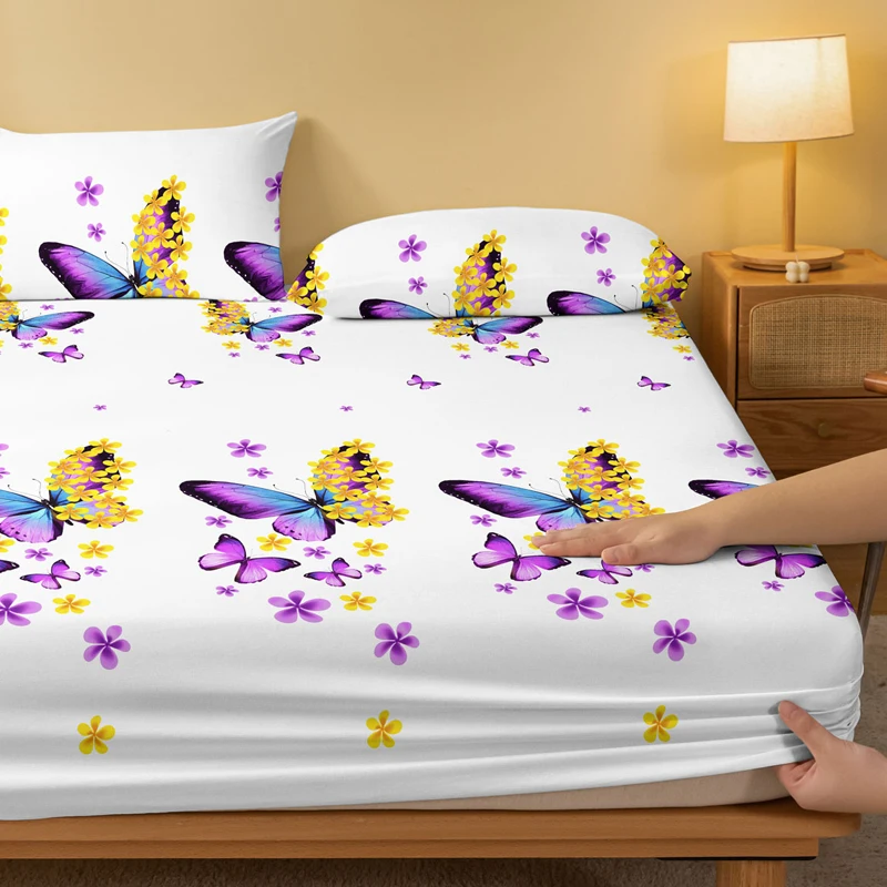 1 Piece of Morning Dance Patterned Matte Bedsheet, Bedroom Printed Bedspread, Bedding (Excluding Pillowcases)