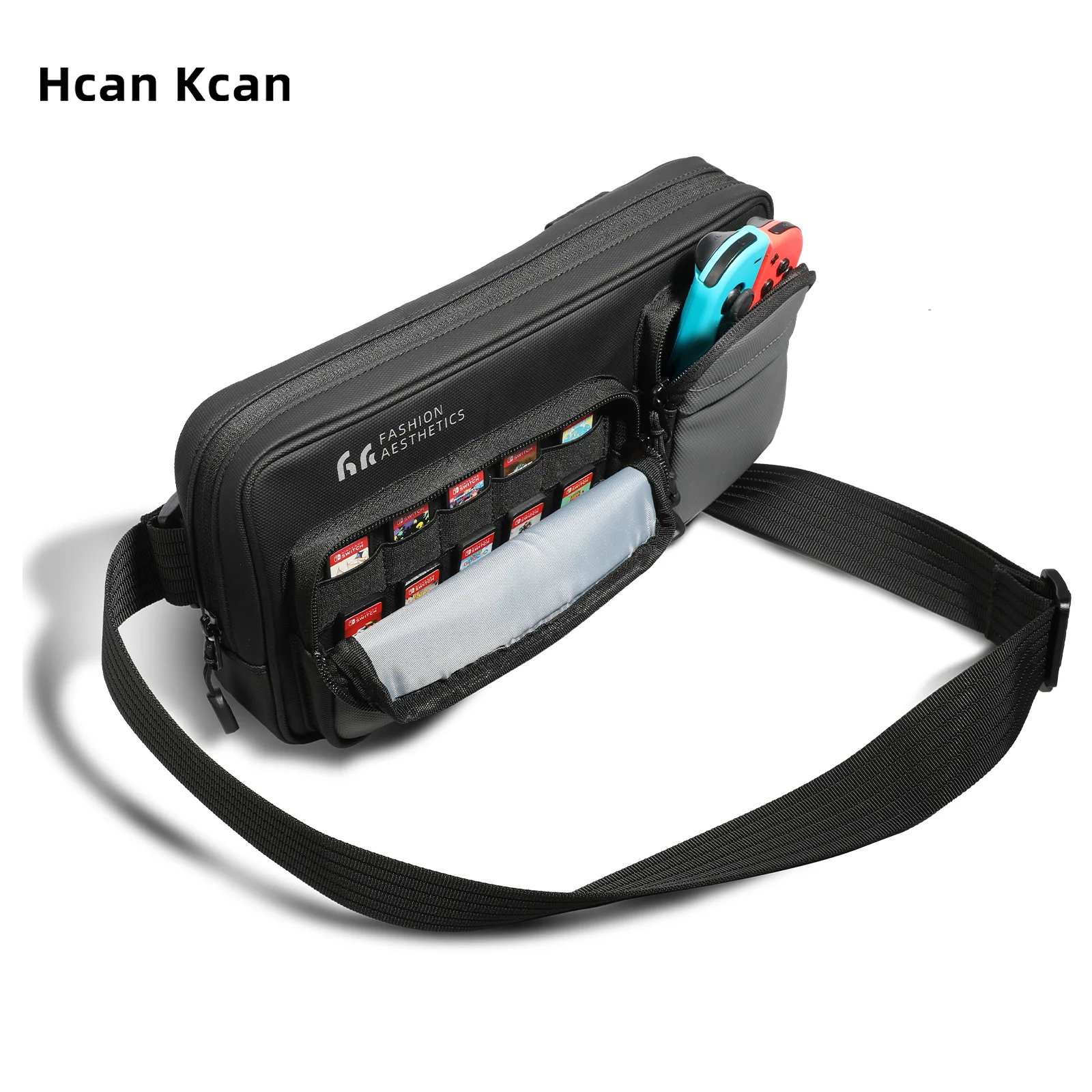 

HcanKcan Multi-pocket Crossbody Bag Waterproof Shoulder Messenger Bag Stylish Portable Game Pack Lightweight Cycling Sling Bags