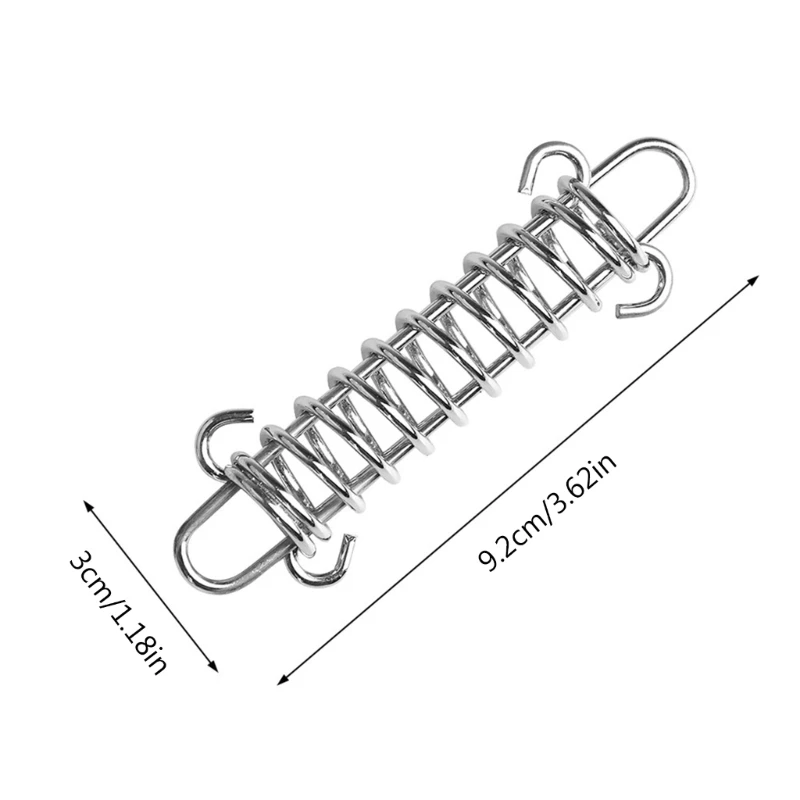 5 pçs aço tenda vento corda primavera fivela tensor tenda de acampamento deck pegs com mosquetão clips toldo tightener gancho fixo