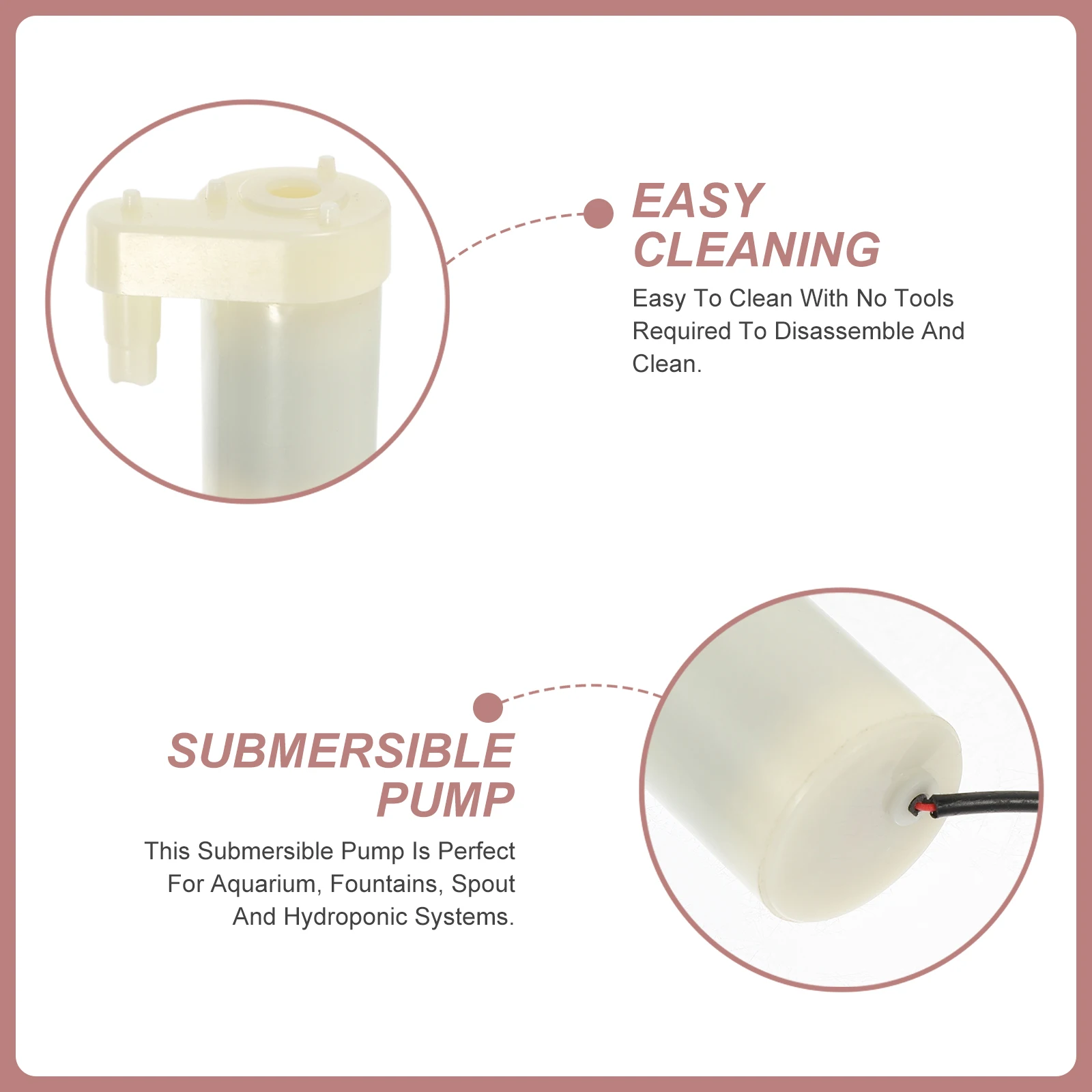 

Submersible Pump Micro Water Pump Mini Aquarium Pumps for Fountains Outdoor Hydroponic Systems DC Motor Safe Reinforced
