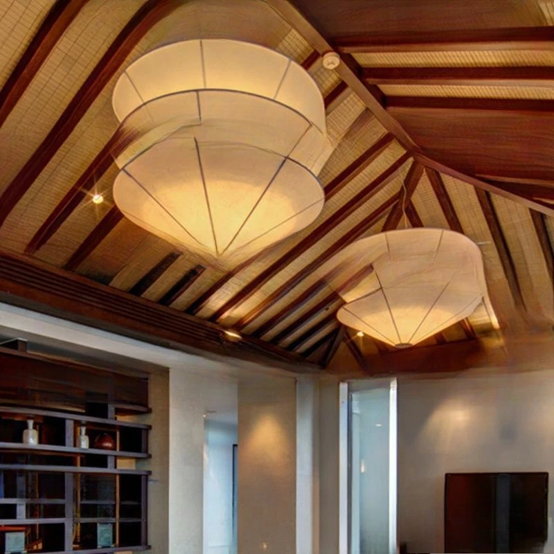 

Chinese Creative Catering Hotel Hot Pot Shop Lights Shop Card Block B & B Hotel Tea Room Zen Fabric Box Chandelier