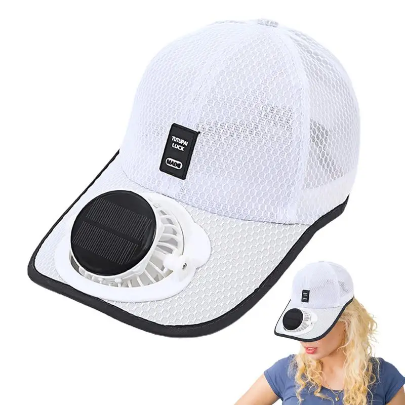 Baseball Hats With Fans Baseball Hat Sun Hat Solar Beach Hat With Cooling Fan UV Block Sports Hats Rechargeable For Men Women