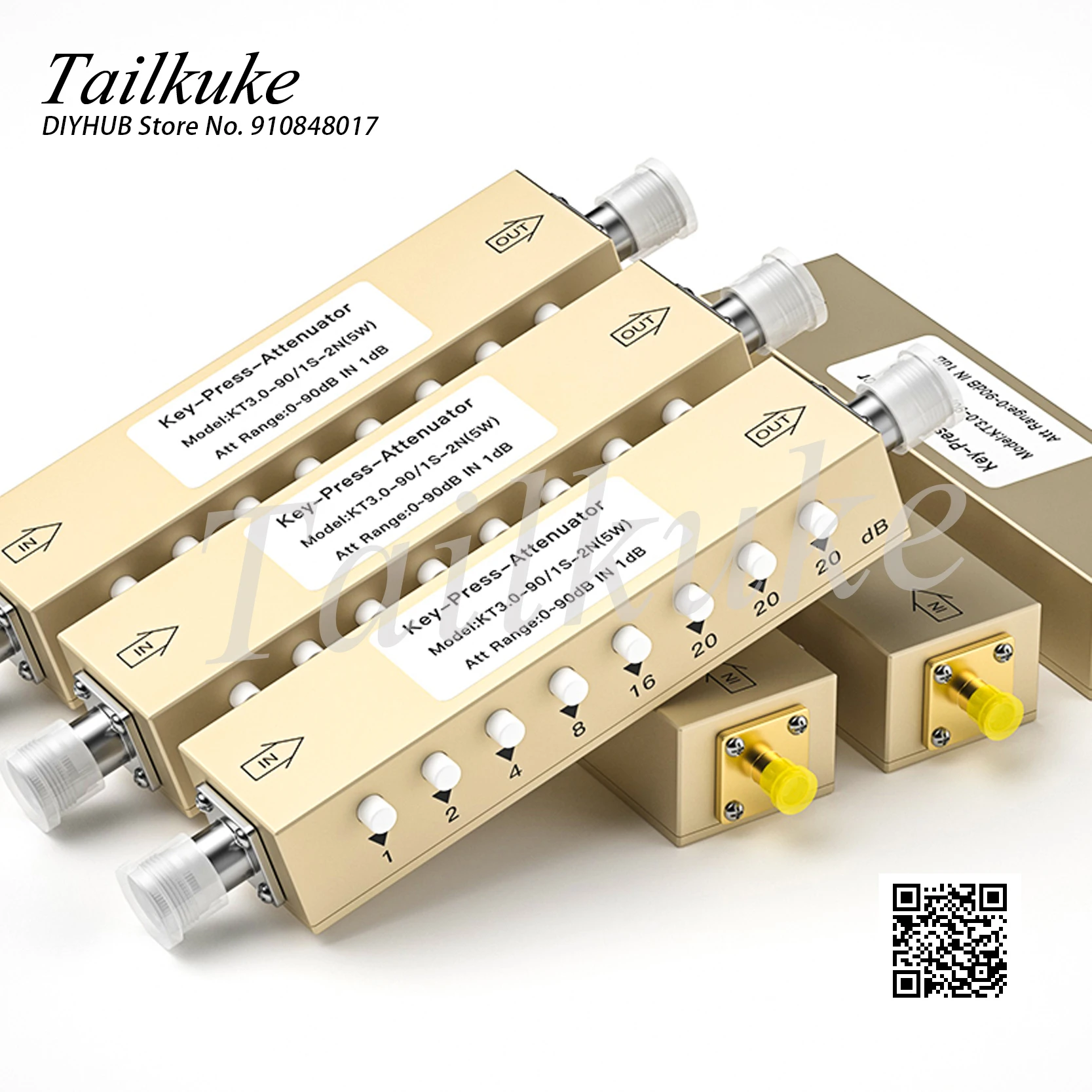 SMA / N Type RF Adjustable Signal Attenuator 0-90db Step Adjustable Attenuator / Key Adjustable Attenuator