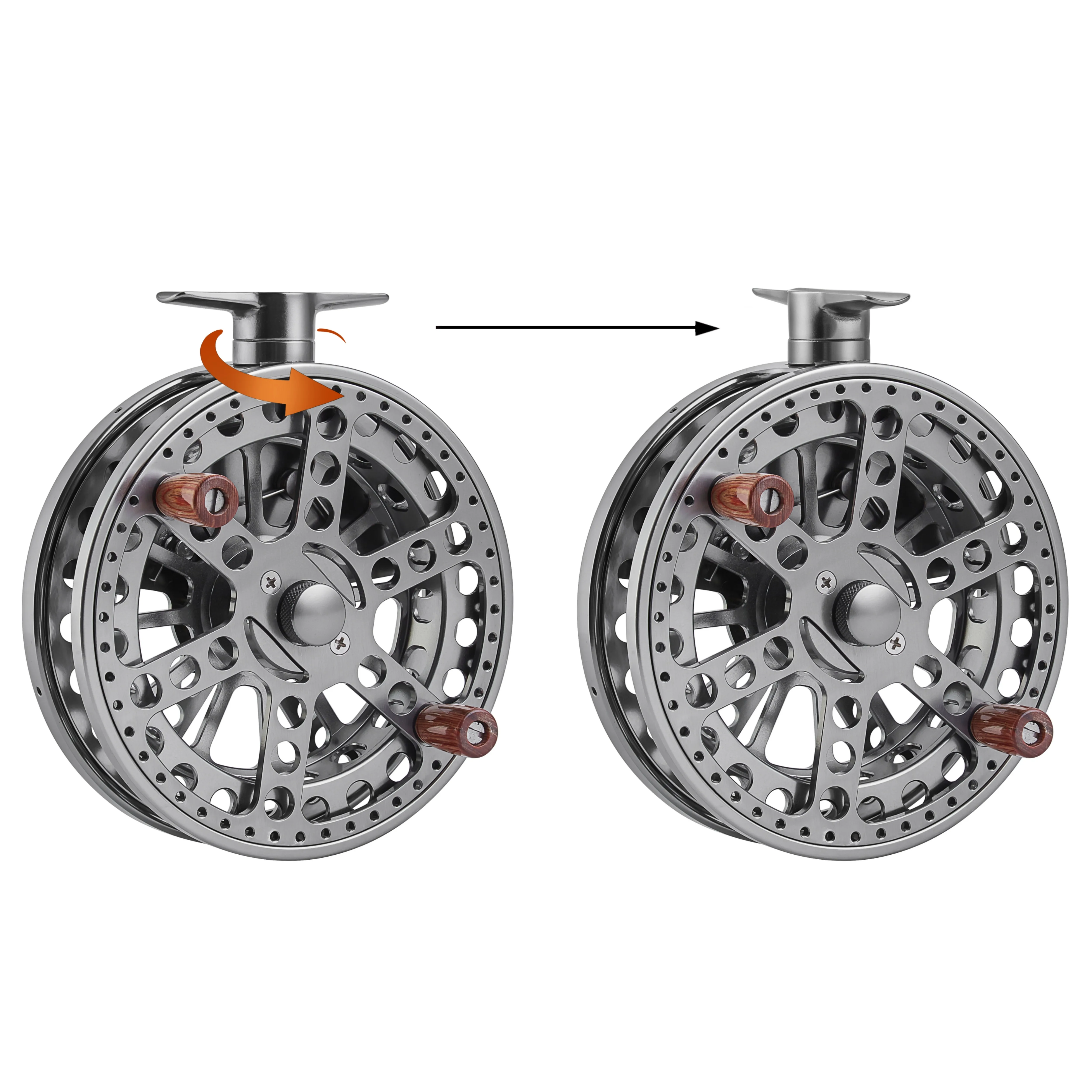 120mm 4 3/4 inch Centerpin Reel Float Reel Direction Changeable for Coarse Trotting Barbel Steelhead Salmon Float Fishing