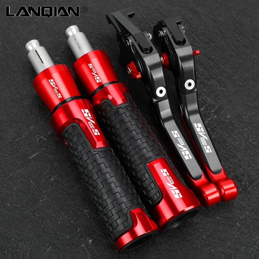 Motorcycle Foldable Brake Clutch Levers 22MM Handlebar Knobs Handle Grips Ends For Suzuki SV1000S SV1000 SV 1000 S 2003-2007