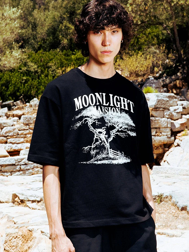 

Men T-Shirt Cotton Oversized Graphic Streetwear Summer Harajuku Vintage Korean Fashion Aesthetic Tee Short Sleeve Tops Clothing