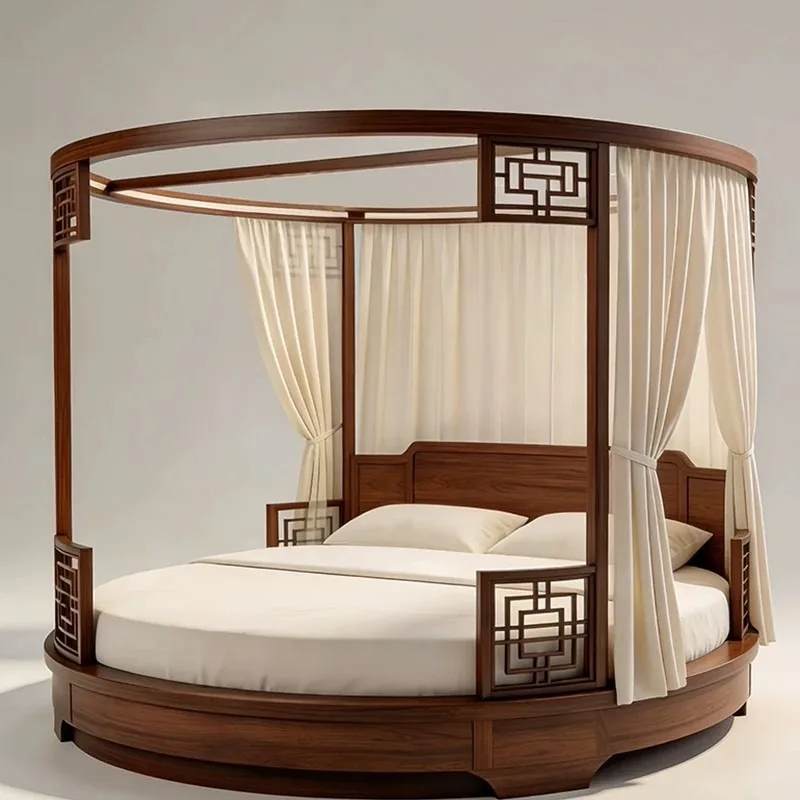 Song aesthetic North American black walnut round bed