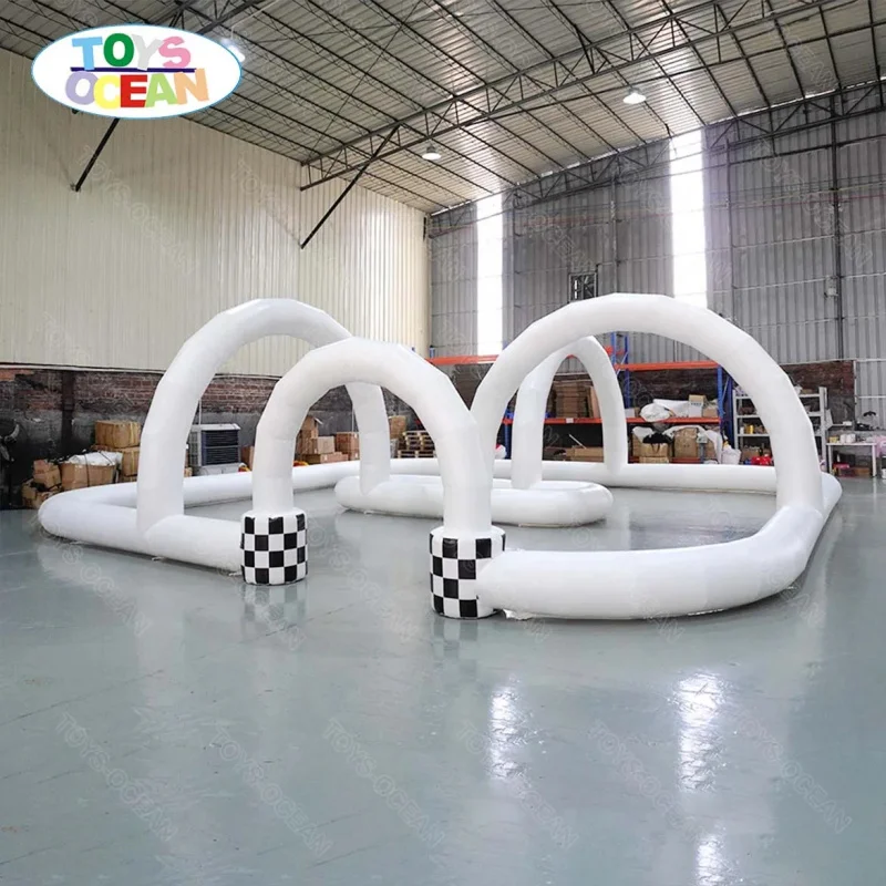 Customized Commercial PVC Track Kids Car Track Inflatable Kart Arena for Sale