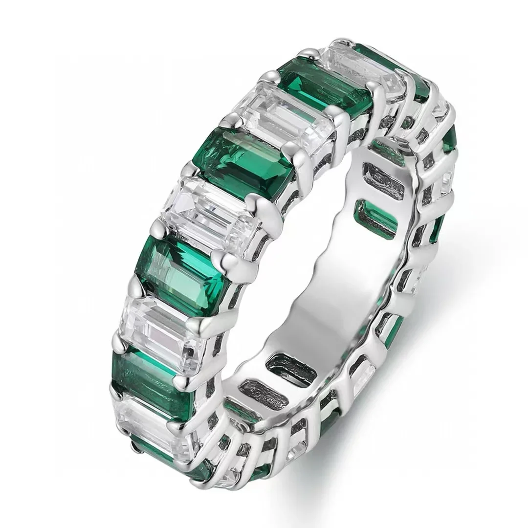 

Pirmiana Classic Ring S925 Silver 2.59ct Lad Grown Emerald Rings for Women Can Custom Same in White Gold