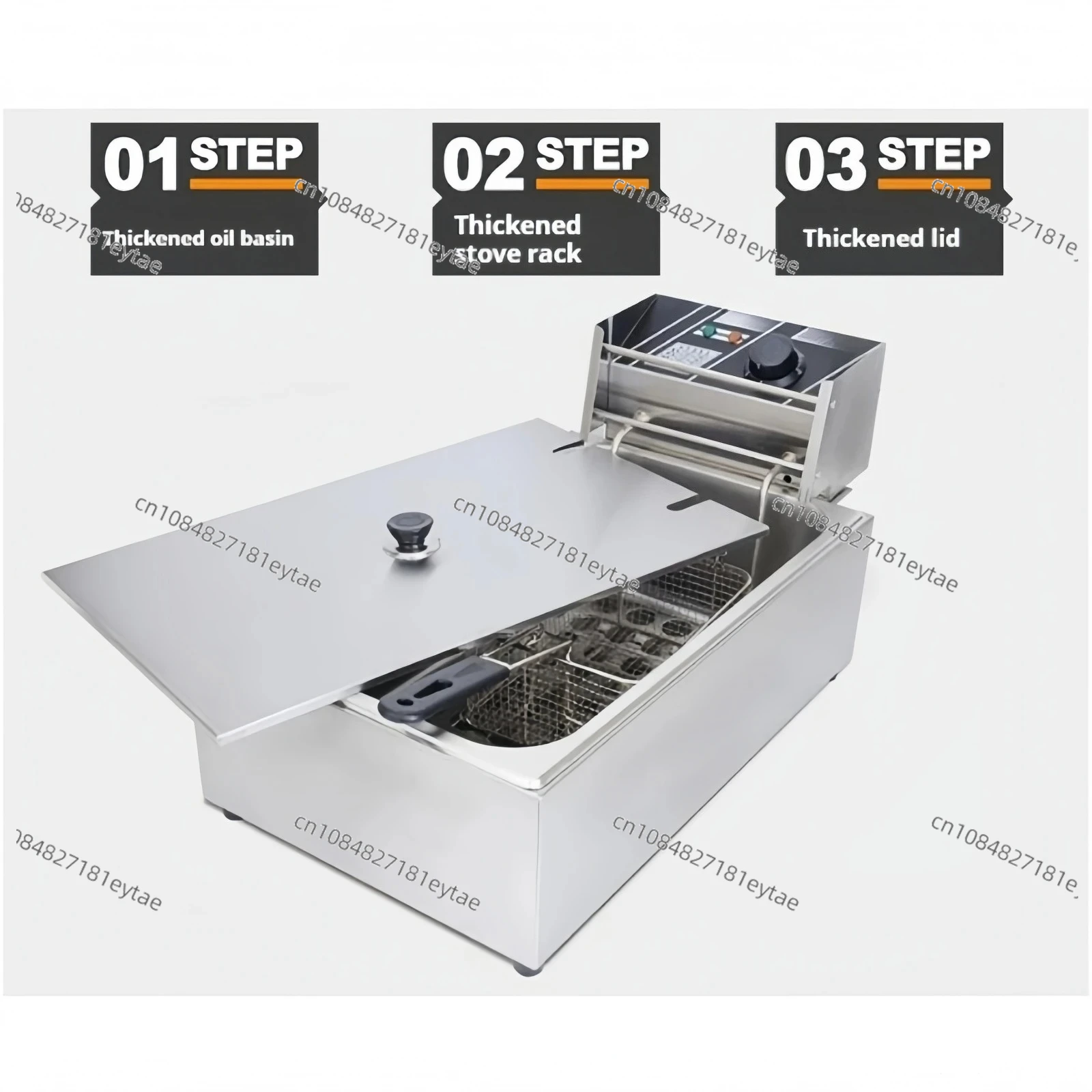 High-Capacity 220V Commercial Electric Heating Deep Fryer New 12L Chicken Fryer For Hotels Restaurants Kitchens Bread Fries