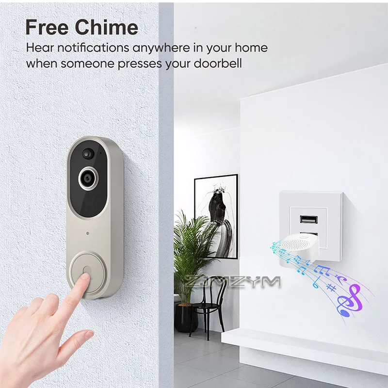 M50 Wireless Smart Video Doorbell Camera PIR Motion Detection Two‑Way Audio IR Night Vision for Home Security