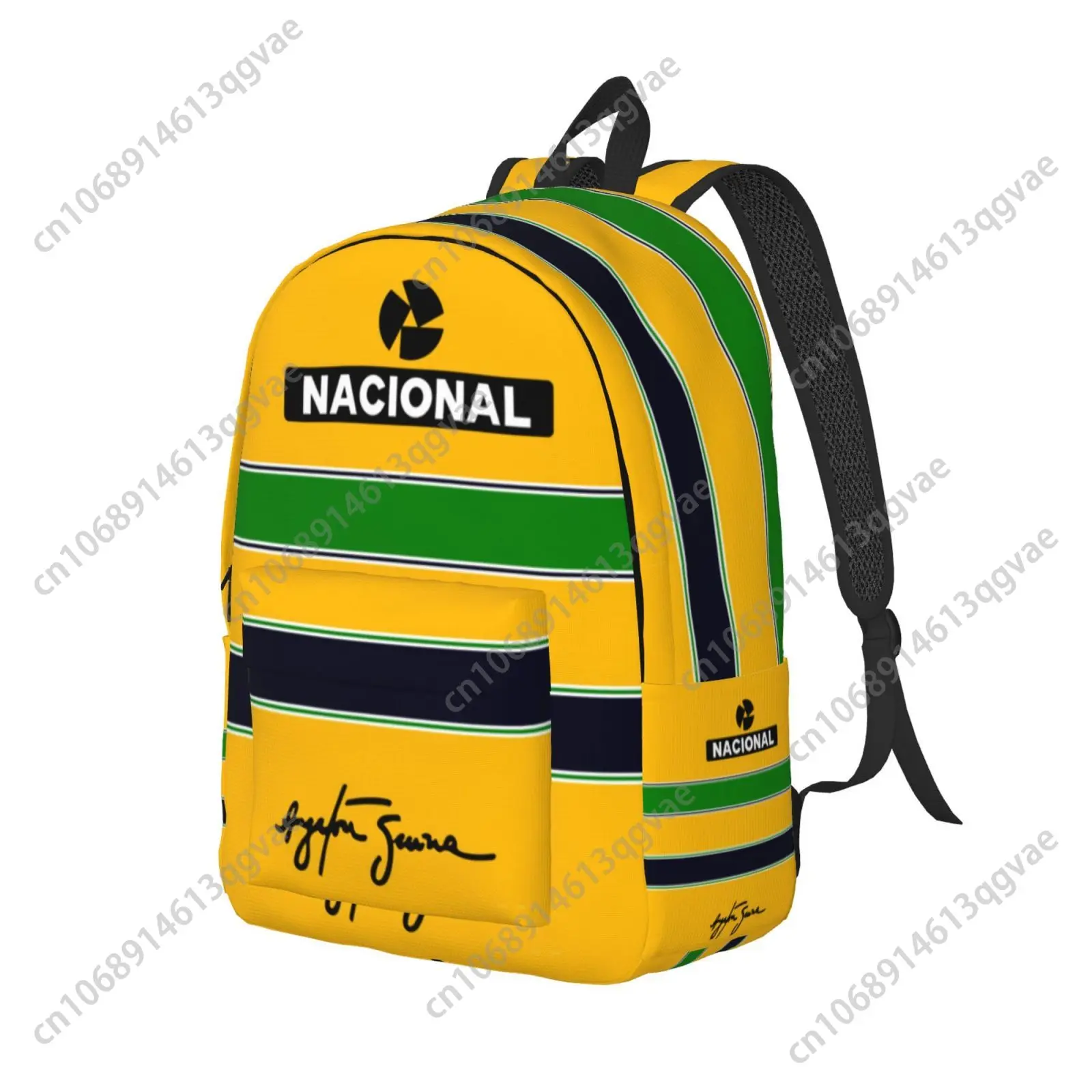Ayrton Senna Custom Canvas Lightweight Backpack Fashion Durable Student Men Women Business Daypack