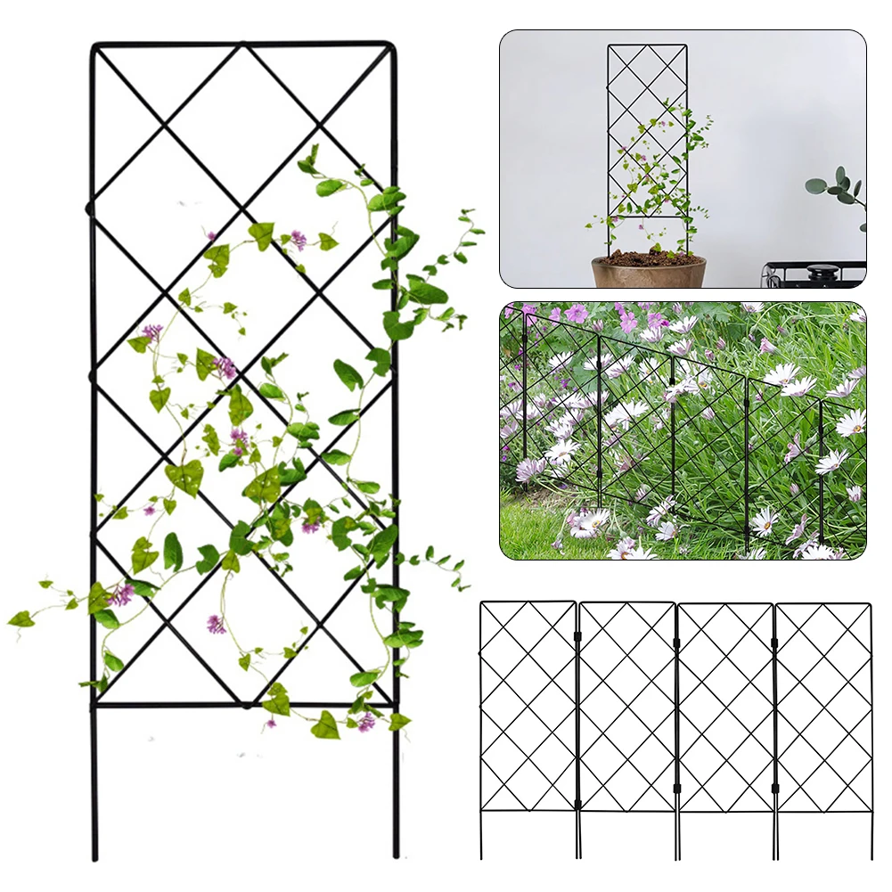 Plants Climbing Garden Trellis Foldable Metal Plant Support Rack Rust-Proof Coating Support All Climbing-Vines Gardening Trellis