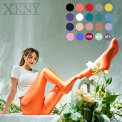 XClocKNYoung satin glossy Golden silver glossy pants sexy tight high waisted pantyhose Sports swim pants three options