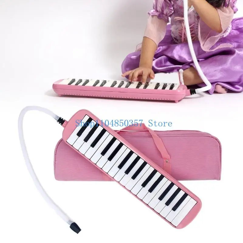 652F 32 Keys Melodica Set Air Piano Keyboard Soprano Melodica with Mouthpiece Tube and Carrying Bag for Beginners Practice