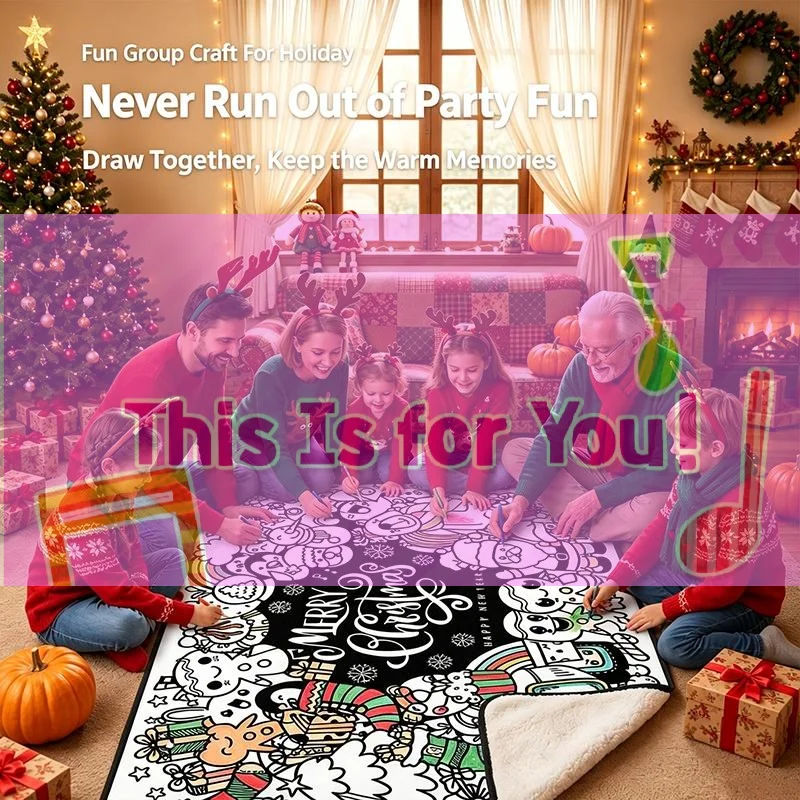 【HMA】24 Colors Markers Or DIY Coloring Blanket 100x140cm Washable Cozy Velvet Throw Giant Doodle Colored Blanket For Living Room