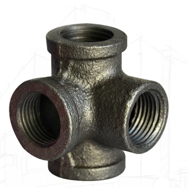 Connettori per tubi in ferro malleabile autocolore nero stile antico Tubo filettato in ghisa nera da 1/2 pollice 3/4 pollici 1 pollice