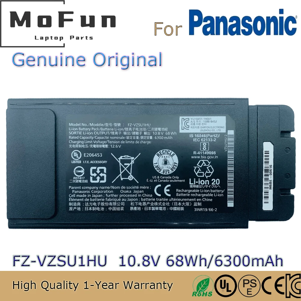 Brand New Original FZ-VZSU1HU 10.8V 68Wh Laptop Battery for Panasonic Toughbook FZ-55 Mk1 and Mk2 standard 3INR19/66-2