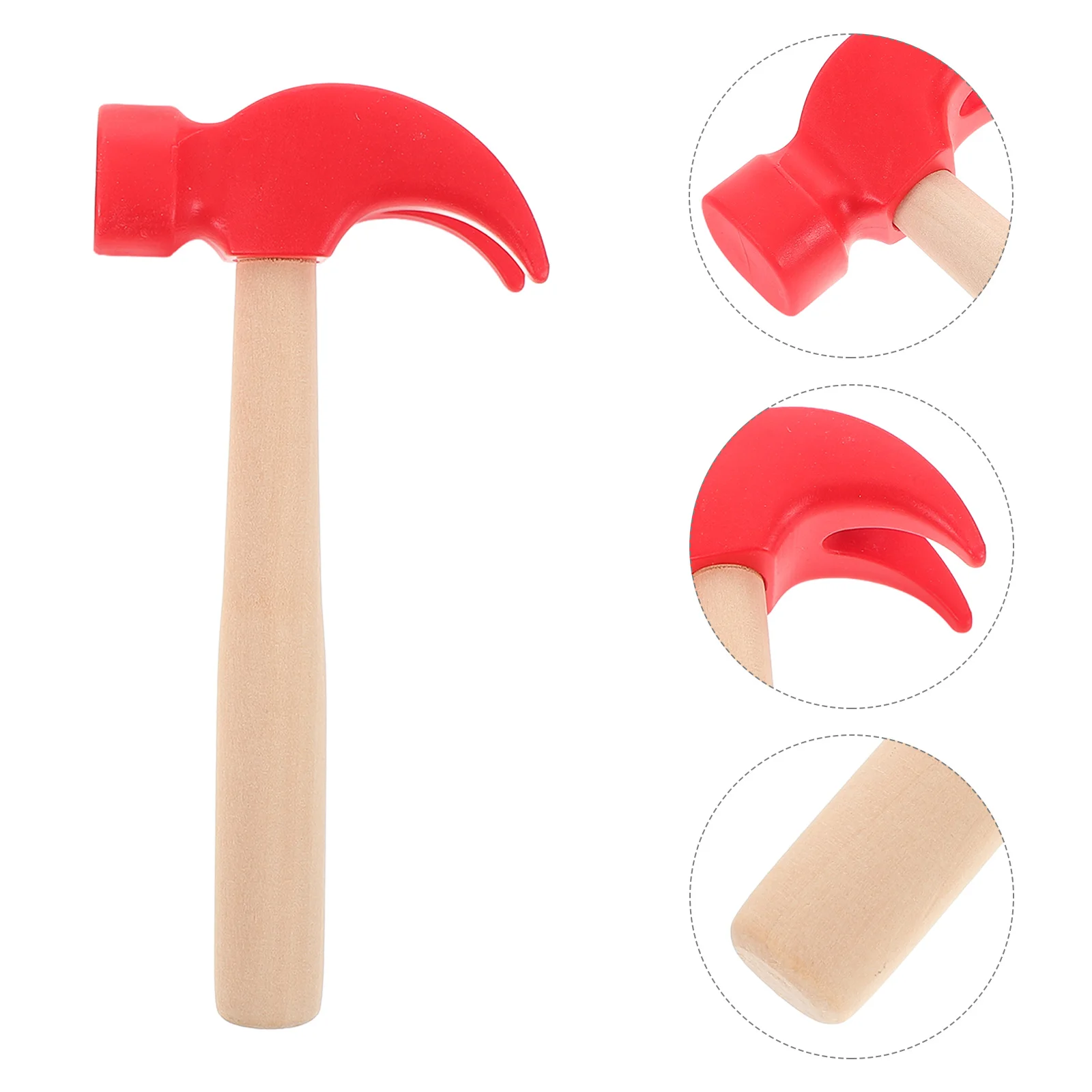 2 Pcs Maintenance Tool Toy Kids Hammer Children Simulation Wooden Smooth Finish