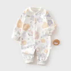 Somenie Baby Onesie 100% Cotton Boys Girls Long Sleeve Romper  Infant Cute Printed Fruit Onesie Pajamas 1-3-6-9M 4 Season