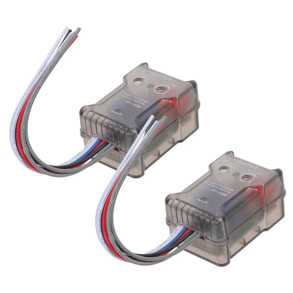 2Pcs Vehicle High to Low Converter Car Stereo Adapter Subwoofer Amplifier Line Level Converter for Immersive in-Car Audio Easy
