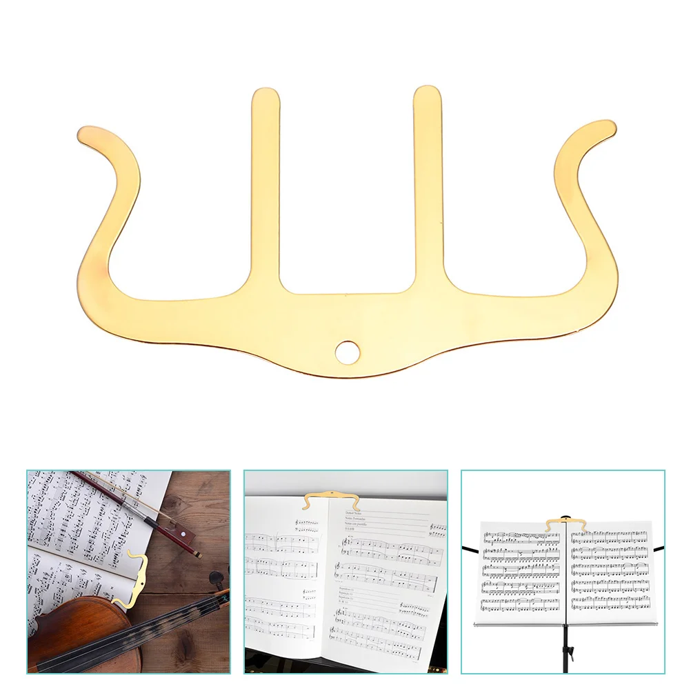 

Music Paper Clips M-Type Metal Folder Score Clamp Portable Book Holder Golden Iron Page