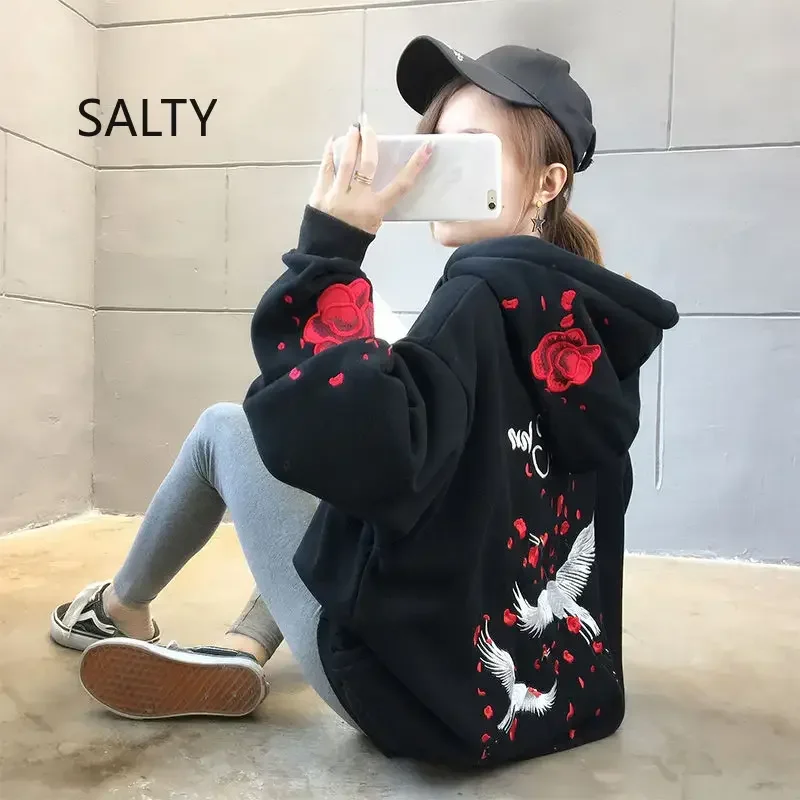 

Женская Толстовка свободного покроя, с капюшоном, большие размеры