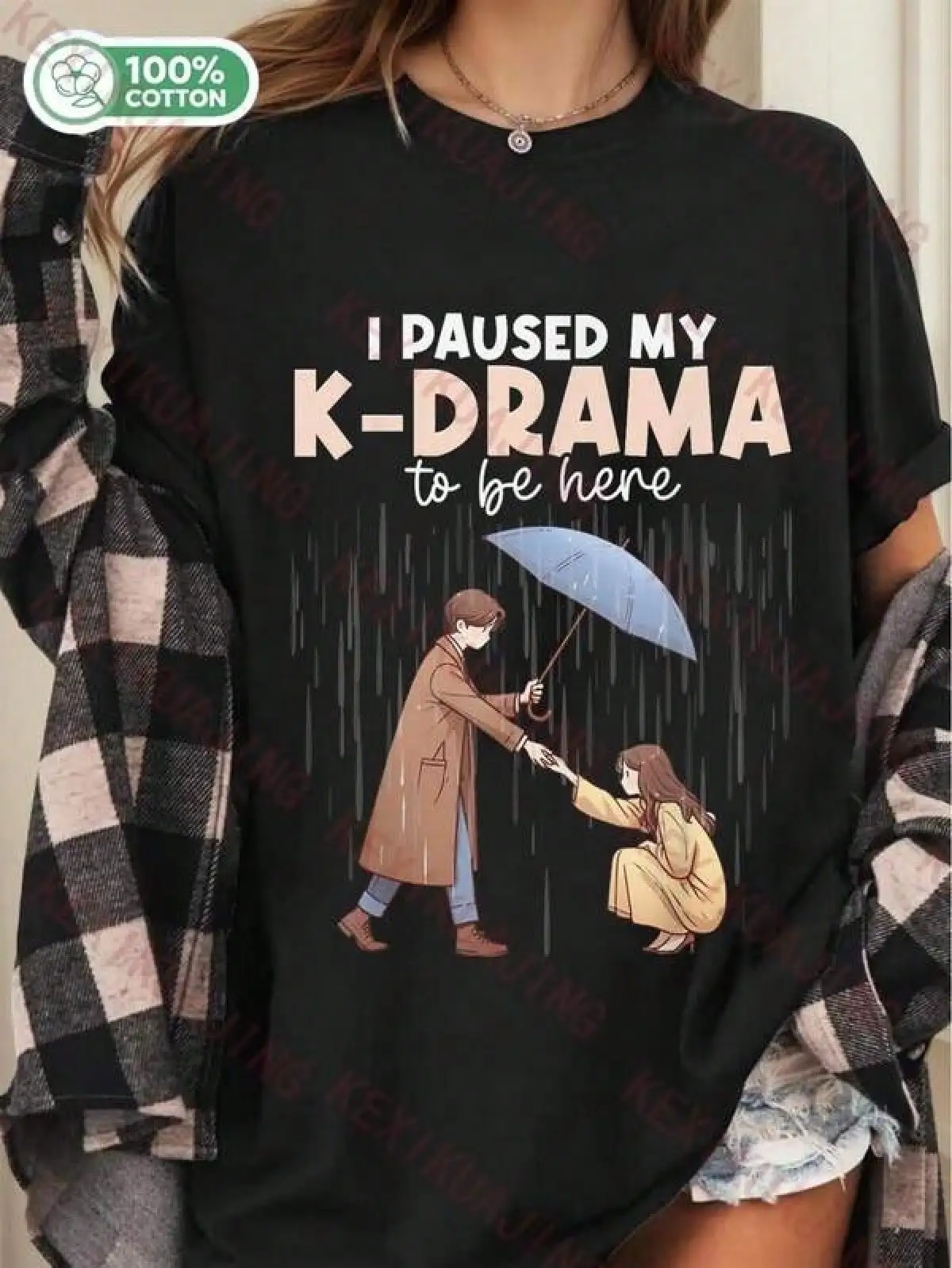 T Shirt Print ,Graphic-Cotton Tees Size PlusKorean Drama Merchandise KDrama T-Shirt | 180g, Fan Clothing, Casual Wear