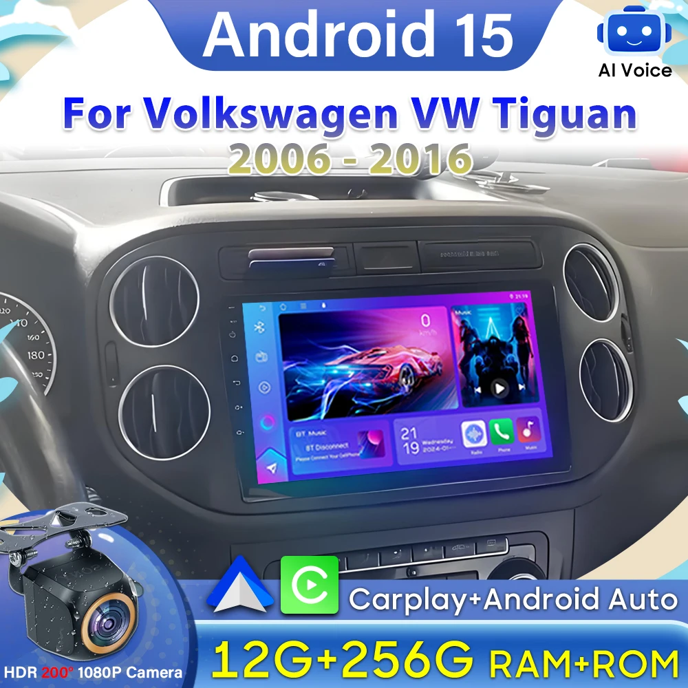 

For Volkswagen VW Tiguan 2006 - 2016 Android Auto Carplay Video Car Radio GPS Navigation No 2din Screen Stereo Car Monitor DSP