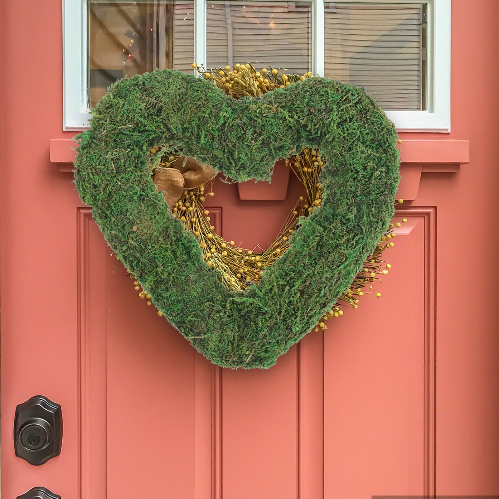 

Heart Shaped Artificial Moss Flocking Diy Ring For Home Garden Patio Hotel Decor Wreath Moss Circle Crafting Wreath Ring