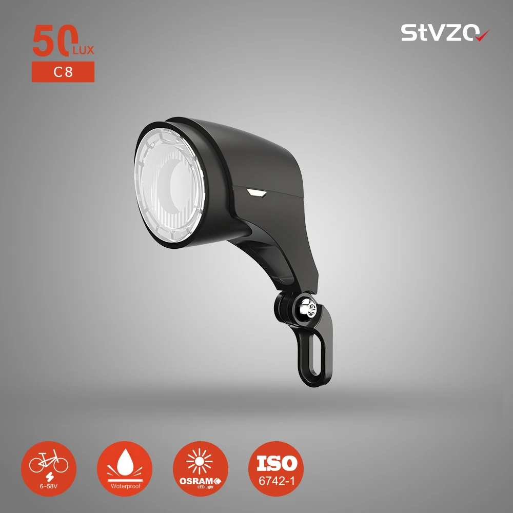 Linkbest – phare LED 60 Lux pour vélo électrique, étanche, éclairage pour moyeu dynamo et vélo électrique, IPX-5, 6V-58V