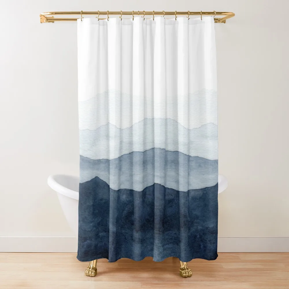 Sage Green Watercolor Ombre Shower Curtain Bathroom Fabric Polyester Waterproof Modern Shower Curtains Bath Decor with 12 Hooks