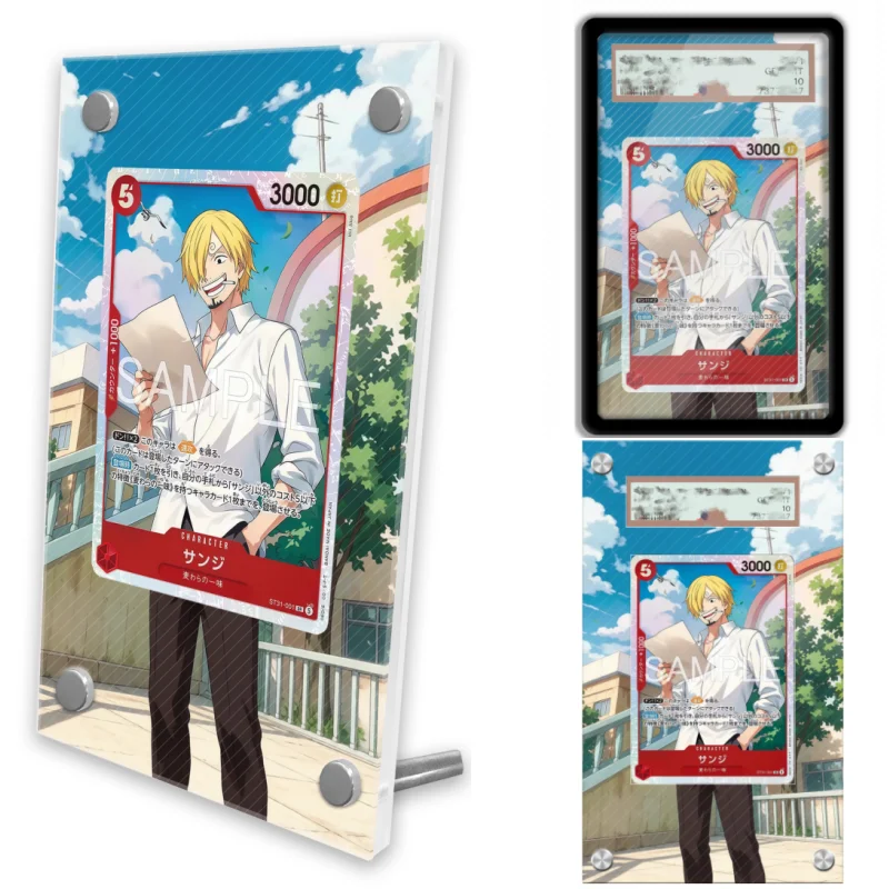 Estuche Protector de Acrílico para Exhibición de Arte de Anime, para ONE PIECE Sanji Starter Deck, Juegos de Anime, Expansión de Arte, Juguetes de Nivel de Evaluación y Llaveros
