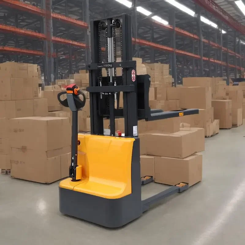 Small Stackers 2000kg Full Electric Pallet Forklift 1.6 Meter With Easy Operation For Warehouse