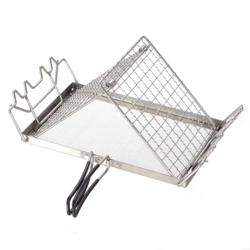 

11UE Foldable Stainless Steels Toaster Rack Bread Grill Outdoor Camping Cooking Adjusted Bread Toaster Stand Folding Grill