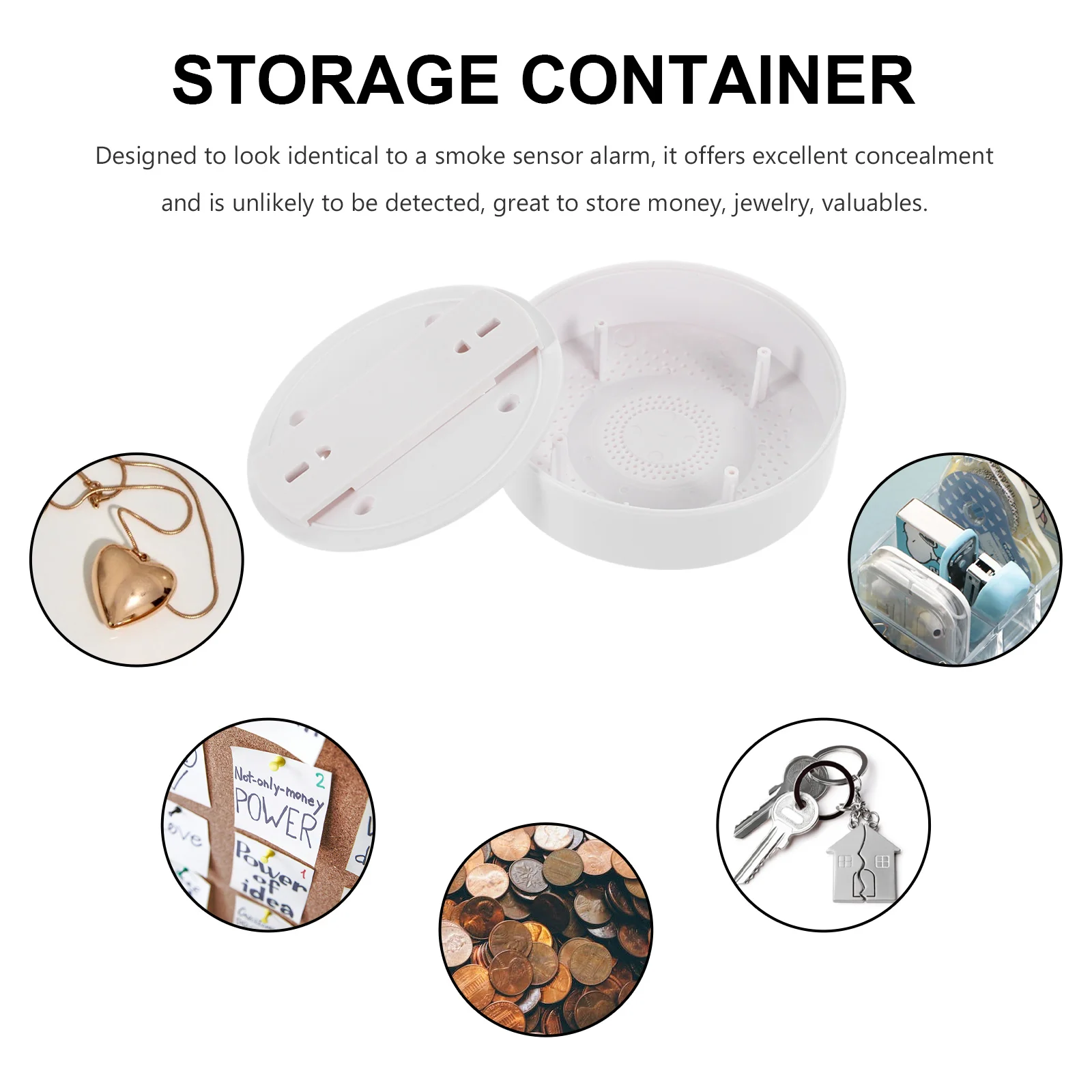 

Portable Smoke Sensor Housing Compartment Plastic Secret Hidden Storage