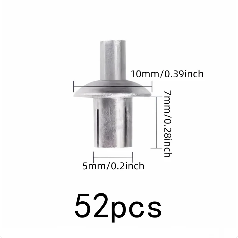 No Special Tools Required Blind Hammer Rivets 52 pcs 5*7mm, perfect for Furniture Assembly, Rust Resistant Metal