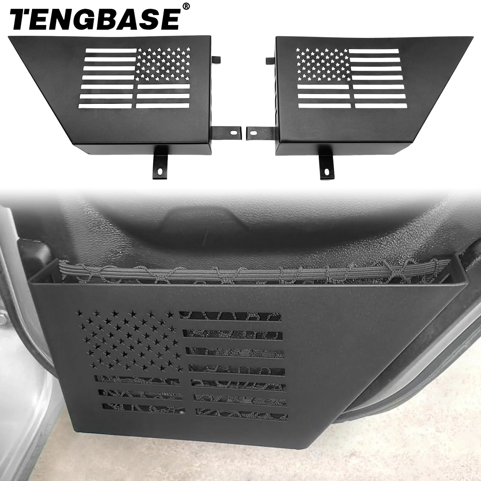 

2pcs Metal Front Door Storage Boxs Door Side Insert Organizer Box Pockets For 2007-2018 Jeep Wrangler JK