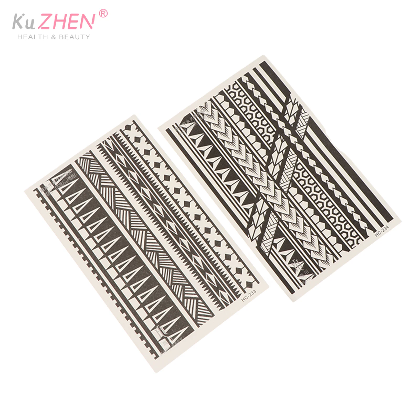 1 قطعة سوار نمط هندسي مقاوم للماء الذراع الفرقة الوشم المؤقت ، دائم 1-2 أسابيع ، الوشم وهمية واقعية شبه دائمة #4