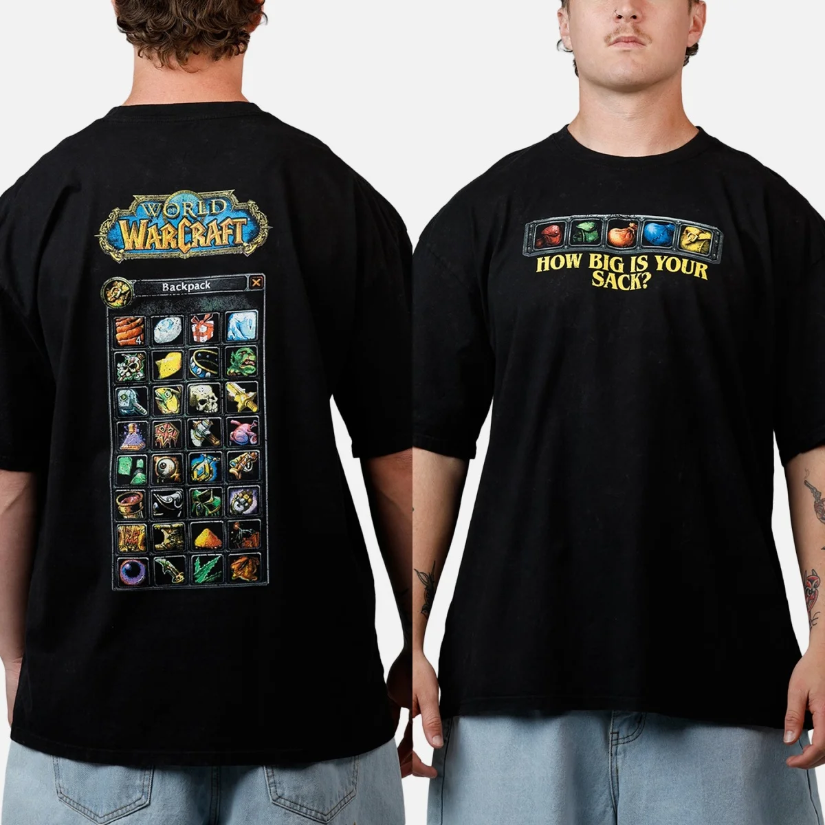 World of Warcraft: How Big Is Your Sack Street Trend Brands  Graphic T-Shirt Cotton Men Women Streetwear Tee
