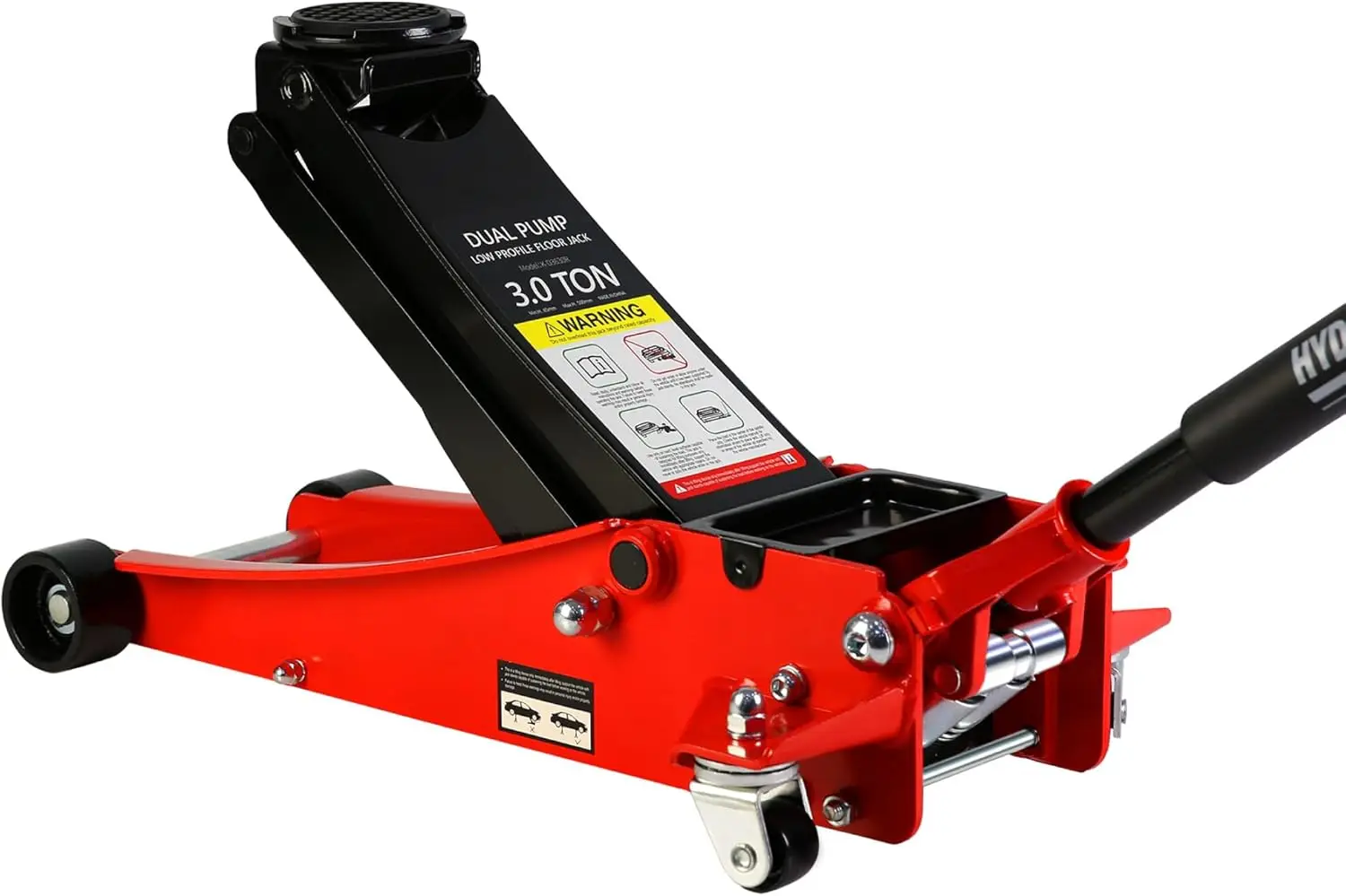 

3 Ton Red Low Profile Trolley Floor Jack,Professional Steel Racing Jack with Dual Pistons Quick Lift Pump,Heavy Duty Hydraulic L