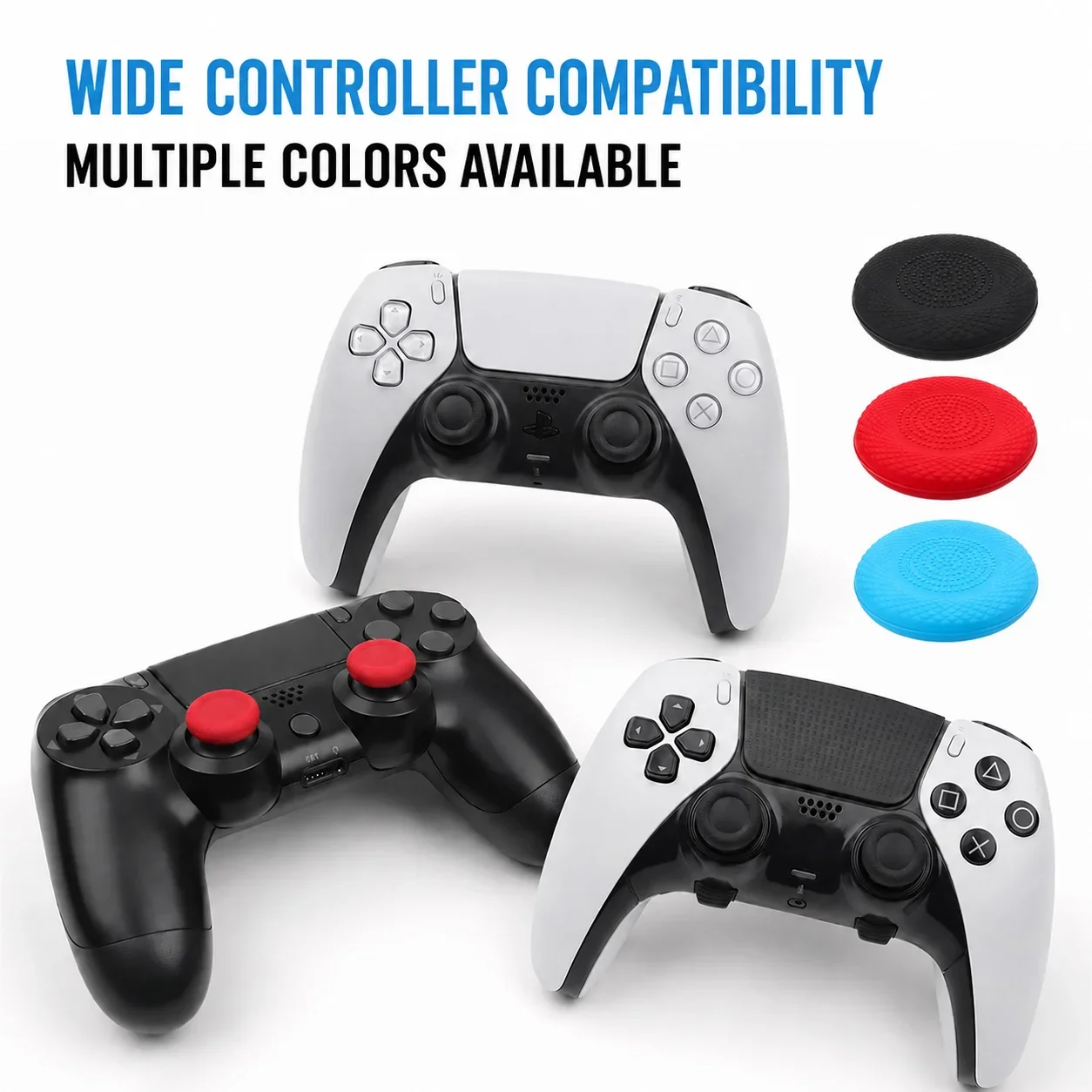 16pcs/set Replacement Joystick Grip Caps with Touch Pad Sticker Set for PS4/PS5/PS5 Edge Controller Gampad Analog Repair Kits