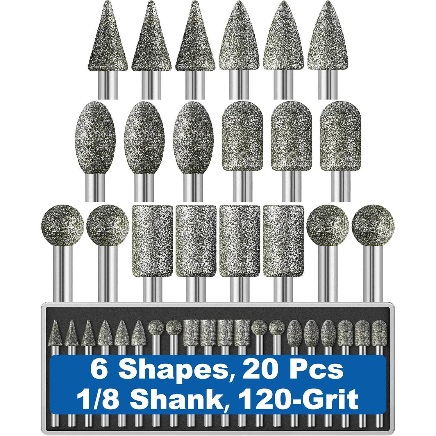 Power Tools Accessories - 20Pcs 120 Grit Diamond Grinder Bit