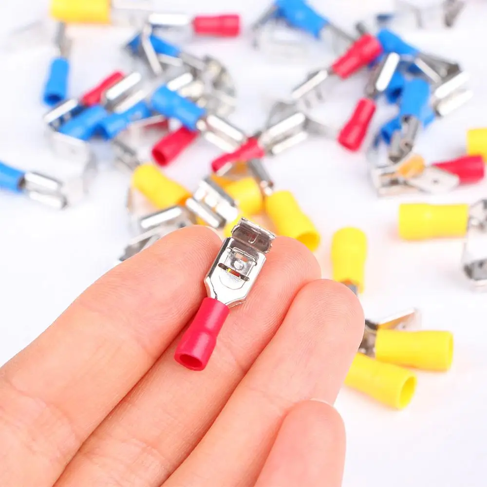 

22-10AWG Piggy Back Female 6.3mm Insulated Crimp Spade Piggyback Wire Cable Connector Terminal