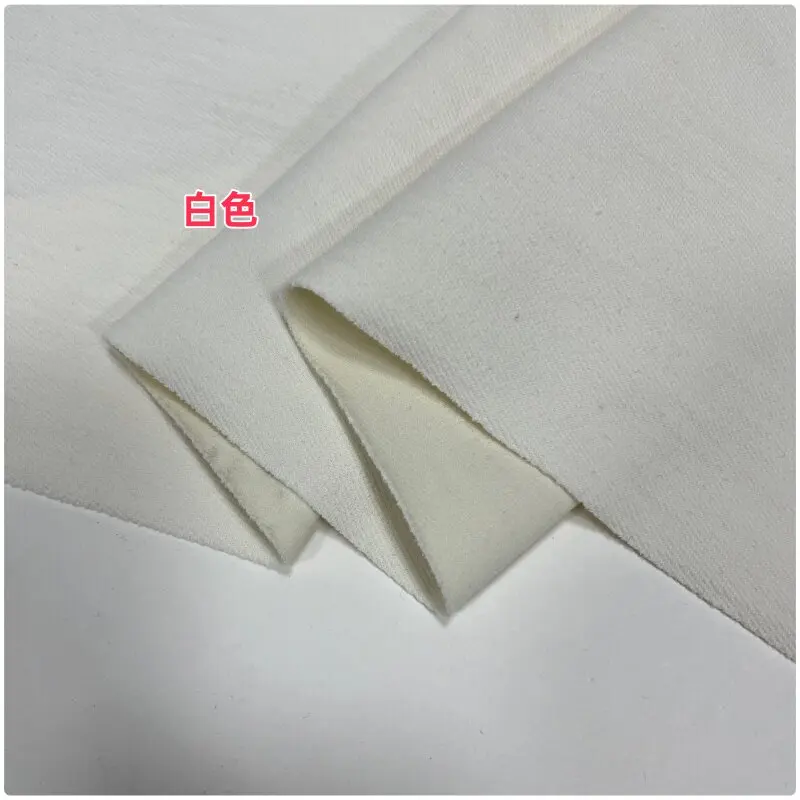 Spring and Autumn Knitted Denim Stretch Wool Fabric Twill Stone Washed Horizontal Cut Straight Wide-Leg Pants Clothing Fabric