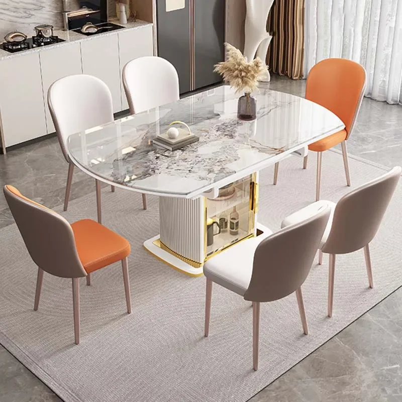 طاولة طعام خشبية فريدة من نوعها، تصميم طويل قابل للتمديد، طاولة فاخرة قابلة للطي، أثاث منزلي مستدير من الشمال ميسا ريدوندا كوميدور #4